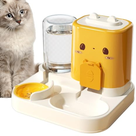 Automático para Mascotas, Dispensador Automático De Comida para Perros con Bebedero, Dispensador De Premios De Gran Capacidad con Boles para Alimentación E Hidratación Interior