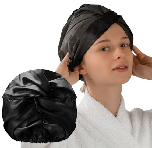 Glov Cappello Doccia Satinato 2-in-1 per Idratazione e Cura dei Capelli - Accessorio Versatile con Elastico Regolabile per Comfort e Protezione durante la Doccia