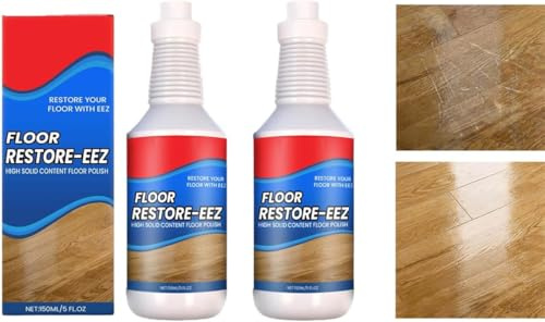 Floor Restore Eez,Floor Restore Solution,Flooring Renewal Agent,Ultimate Floors Restorer & Polisher,Engineered Wood Floor Restorer,Wood Floors Polishing Solution,For Shine Wood, Laminate,Vinyl (2 Pcs)