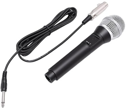 Fabater Microfono Cablato Portatile, Microfono Dinamico per Voce Cablato e Wireless con Cancellazione Intelligente del Rumore e Jack da 6,5 ​​mm per la Registrazione di Canti Karaoke,