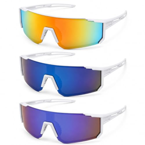 3PCS Running Glasses, Polarised Sunglasses UV400, Cycling Glasses Sports