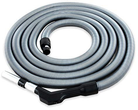 CANEUS Zentralstaubsauger Schlauch mit Schalter - Saugschlauch mit Handgriff Komfort - 10,7m Länge - Anschluss an Saugdose ca. 37 mm - Zubehör 32 mm