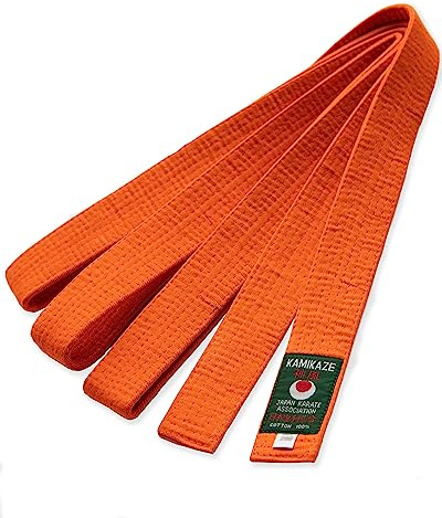 Kamikaze Cinturón unicolor para Karate (Naranja, 3/250 cm)
