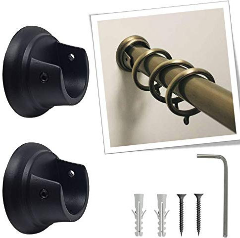 parpyon® 2 Supporti per bastoni Tende in Metallo da 20-22mm, staffe Bastone Tenda - Corrimano ringhiera a muro, Materiale Resistente per Appendi Prodotto Italiano (888N, 20-22MM)