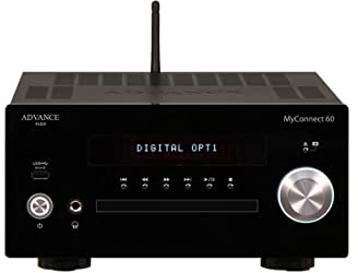 Advance Acoustic Myconnect 60 Kompaktsystem - Stereo - Schwarz - Bluetooth, Wi-Fi, USB - aptX, AAC - CD, MP3, WAV, FLAC