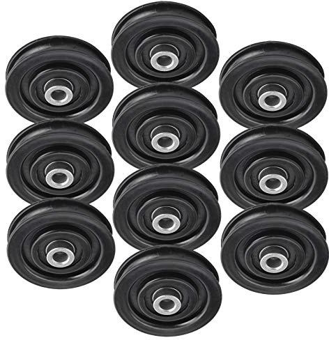 10 Pièces Poulie de Câble de Gymnastique en Nylon Cable Pulley Replacement Diamètre Extérieur 75 Mm / 90 Mm, Fixation de Machine de Câble de Poulie de Roue de Accessoires pour appareils d'exercice