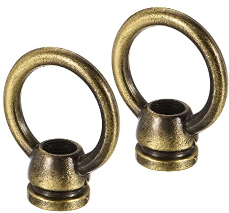 MECCANIXITY Eye Nut 15kg Max Load 36x43mm M10 Thread Ring Shape Female Loop for Hanging Lamp Chandelier, Bronze Pack of 2