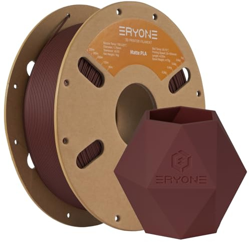 ERYONE Filamento per stampa 3D PLA effetto opaco, 1.75mm Tolleranza ±0.03, 1kg per rotolo, Rouge rubis mat