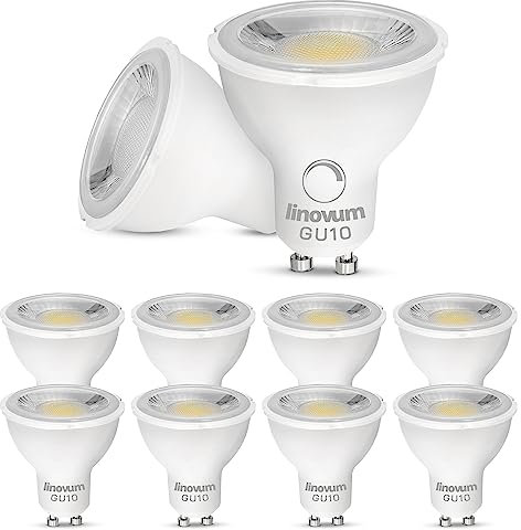 linovum 10x Spot LED Leuchtmittel dimmbar neutralweiß 4000K 230V mit GU10 Fassung - Strahler 6W breiter Abstrahlwinkel helles Licht