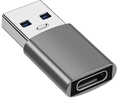 Adattatore USB a USB C, Adattatore USB Tipo C Femmina a USB3.1 Maschio, Compatibile con iPhone 11 12 13 14 Pro Max, Samsung Galaxy S23 S22 S21 S20, MacBook, PC (Grigio)