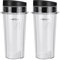 16oz Cup Compatible with Ninja Nutri Slim Blender 700 W QB3001UKS, Also Fit for Ninja BL770 BL780 BL660 BL740 BL810 - Ninja Replacement Parts with Lid - 2 Pack Replacement Cups