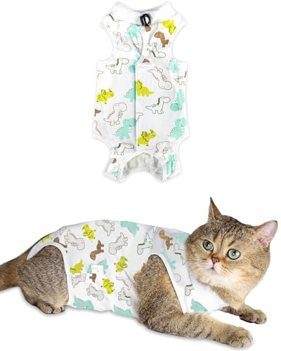 ANWA Cat Recovery Suit - Breathable Cat Surgery Recovery Onesie for Females with Abdominal Wounds