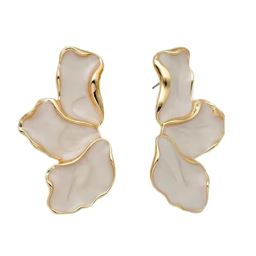 Irregular Petal Earrings For Women Stainless Steel Unique Statement Flower Dangle Earrings Trendy Jewelry Gift