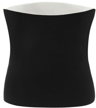MilyaDE Calentador de riñones de terciopelo de imitación de cachemira, para invierno, para mujer, hombre, ancianos, protección abdominal, cuidado del estómago, cintura elástica, A-negro., XXL
