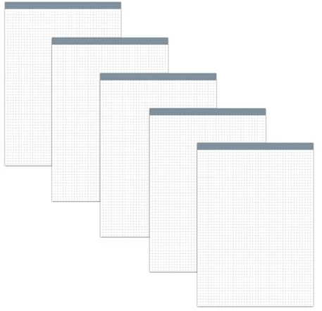 Staufen Style Bloc-notes - 5 blocs de 50 feuilles chacun, DIN A4, 70 g/m² quadrillé, sans couverture