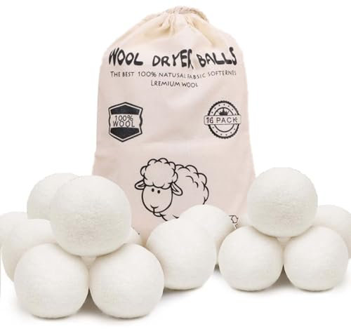 16 Stück Trocknerbälle, 100% Natural Sheep Trocknerbälle 3cm Für Daunenjacken, Dryer Balls, Trocknerbälle Für Wäschetrockner, Wiederverwendbar, Wäsche Zu Reduzieren Trocknungszeit