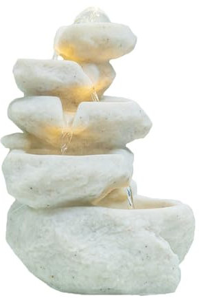 Fuente De La Cascada Interior Interior Con Luces Led, Diseño Decorativo De Roca Y Cascada De Roca Y Cascada, Un Sonido De Agua Tranquilo Y Relajante, Pequeña Fuente De Agua Del Escritorio De (Color:b)
