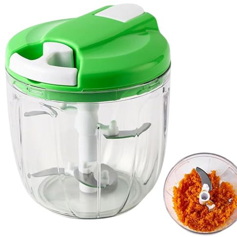 Hachoir manuel - 900 ml - Hachoir à ail manuel - Moulin à tirer à la main - Processeur alimentaire - Nœud à viande multifonction pour poivre, oignon, nourriture pour bébé, épices