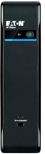 Eaton Série Ellipse – Onduleur 3P1700UF – 1700VA/1040W, 8 Prises françaises, Ports USB‑A & USB‑C, Protection Batterie + surtension, Design Compact et Silencieux, Noir (B0F9YQ1T8G)