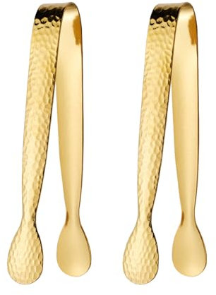 2 mollette per ghiaccio in acciaio inox per servire ghiaccio e pinze per servire il ghiaccio per feste