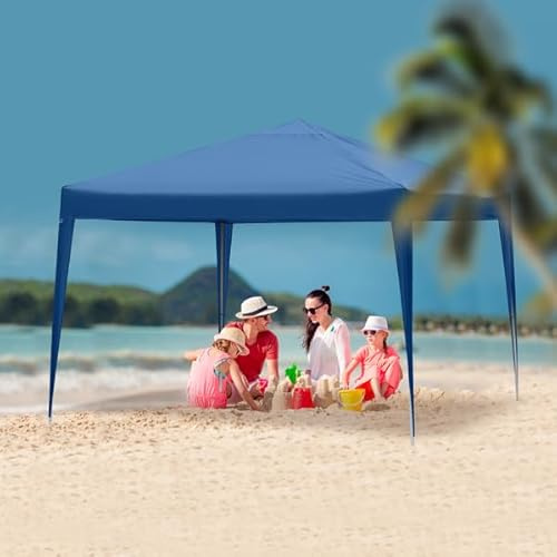 10 X 10 Outdoor Wedding Party Tent Camping Shelter Gazebo Canopy with Removable Sidewalls Easy Set Gazebo BBQ Pavilion Canopy Cater Events Blue 0pcs