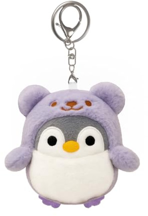 Sixinfeto Llavero de Pingüino de Peluche Morado 10 cm, Adorno de Mochila, Regalo de Cumpleaños para Amigos