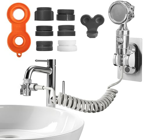 Cucina Doccetta Per Doccia，Con Tubo Retrattile 3M，Doccetta Per Lavandino,Facile Da Lnstallare, Set Doccetta Per Lavandino,Adatto Per Cucine, Bagni E Bagni Semicupi