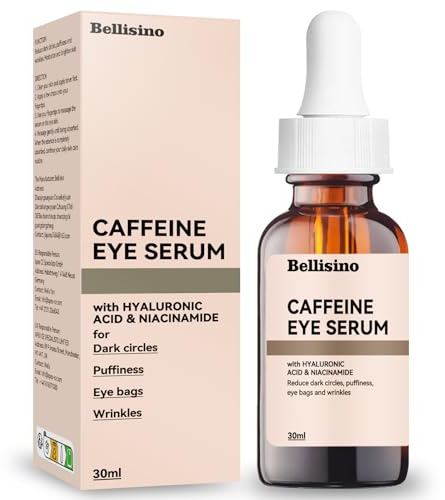 Ögon Konturserum Koffein Ögonserum – Antikrynkligt, ljusnar mörka ringar, minskar svullnad, vegansk formula med hyaluronsyra, 30 ml