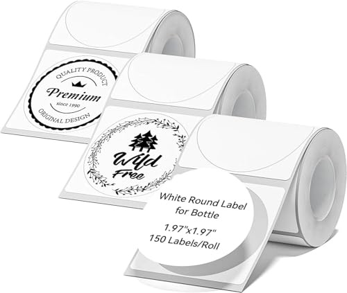 NIIMBOT 3 Rolls Labels Stickers for B1/B2/B21/B3/K2/K3/K4 Printers | Waterproof & Wear-Resistant Thermal Labels with Easy-Peel Design – 50×50mm, 150Pcs/Roll for Office, Commercial & Business