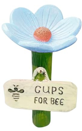 comederos para colibríes con diseño de Flores, estación de riego de Abejas de cerámica de Flor, Cuenco de Agua polinizador al Aire Libre, alimentador de polinizador de Abejas con Base de estaca