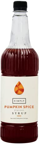 Simply Pumpkin Spice Syrup, Vegan & Nut Free Flavoured Syrup for Coffee, Cocktails & Baking (1 Litre)