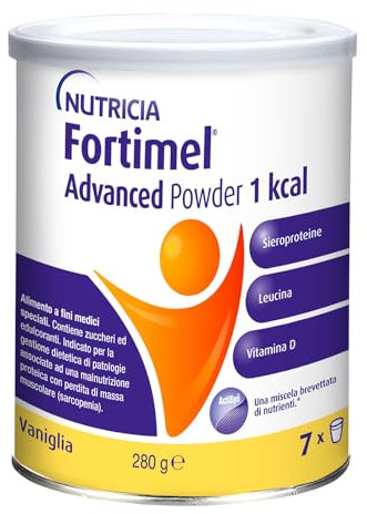 FORTIMEL ADVANCED POWDER - Supplemento Nutrizionale per Recupero Massa Muscolare e Sarcopenia, in Polvere a base di Sieroproteina, Alimento a Fini Medici Speciali, Gusto Vaniglia - 280g