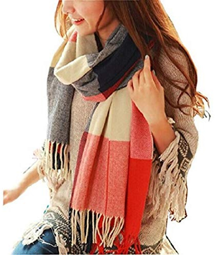 Sciarpa Donna Inverno, donna inverno scialle maglione cappotto Girl grandi Tartan Wrap Maglia Scialle Inverno Donna, Poncho Donna Invernale Stola Pashmina per Donna