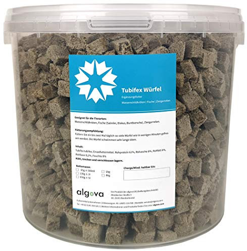 algova Tubifex Würfel Gefriergetrocknet Fischfutter Schildkrötenfutter (5L = 0.50kg)