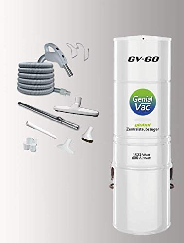 Genial System global Wäscheschacht-Systeme Zentralstaubsauger Genialvac 60 mit Schlauchset