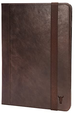 TORRO Coque Compatible avec iPad Pro 12.9 6ème / 5ème / 4ème Génération – Étui en Cuir Véritable avec Bequille, Connectivité Apple Pencil et Fonction Réveil/Sommeil (Marron Foncé)