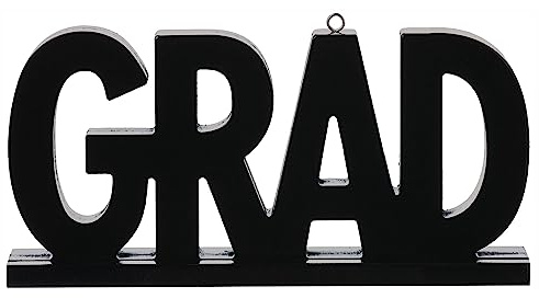 Peso per palloncino G-R-A-D - 14 cm H x 28 cm W | Nero | 1 pz.