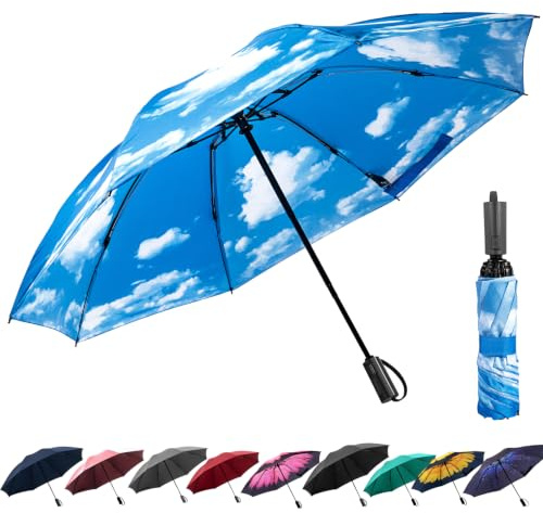 ACEIken Umbrella Reverse Close Folding Windproof Travel Umbrella- Compact | Compact and Portable Easy Carrying with Auto Open Close for Men and Women.Anti Blowout Design Won't blow inside out in storms