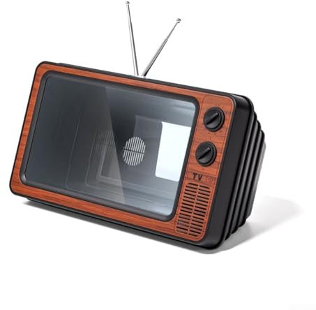 Nostalgic Retro TV Look Enhance Movie Nights with a Portable 12 Inch Phone Screen Magnifier (Antique Redwood)