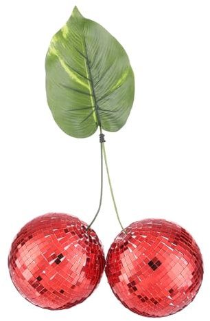 sourcing map Bola de discoteca de cereza, 4 pulgadas, doble espejo, bola de discoteca colgante para DJ, club, escenario, bar, fiesta, boda, vacaciones, decoración del hogar, color rojo