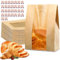 Bread Bags with Window, 30 Pack Sourdough Bread Bags for Homemade Bread Storage | Kraft Paper Bakery Bags for Cookies, Snacks & Gifts | Includes 30 Sealing Stickers (13.7x8.2x3.5 in)