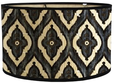 Ysislybin Pantalla de Lámpara Vintage E27 Negro de Bambú de para Lámpara de Mesa, Apliques de Pared y Lámpara de Pie