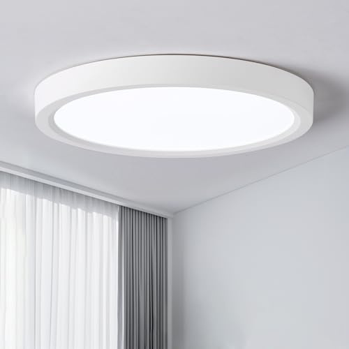 queffigle 30cm LED Ceiling Light Bathroom 28W 3125lm 180W Equivalent 6500K Cool White IP44 Waterproof Small Modern Ultra Thin Round Flush Ceiling Light for Kitchen Bulkhead Bedroom