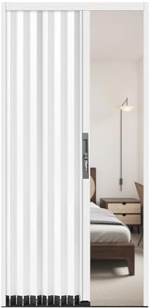 Porte pliante en aluminium avec serrure et clé de séparation intérieure/porte temporaire de baignoire coulissante gain de place (71,1 x 203 cm) – Idéal pour les chambres et les placards