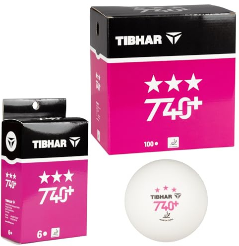 Tibhar Pelotas de tenis de mesa T40+ *** 3 estrellas | Aprobación ITTF para juegos de puntos y competiciones oficiales | 6 o 100 unidades | Calidad única de plástico ABS (6 unidades)