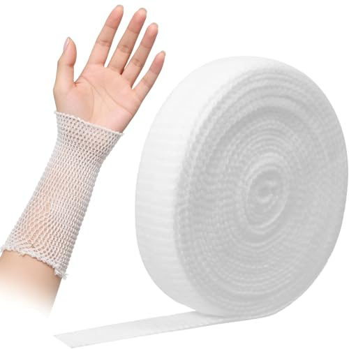 5m Spandex Tubular Bandage Elastic Mesh Wound Dressing, Cuttable Tubular Gauze Bandage Wrap for Arm Foot, Joint Friendly Sensitive Skin Bandage Without Adhesive Tape