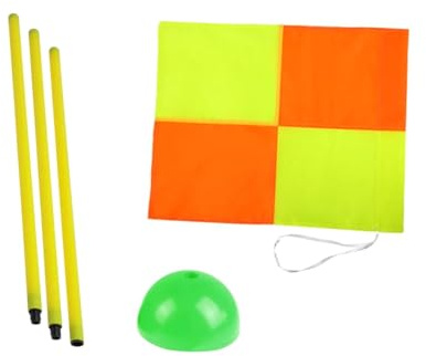 SunsoilGiant Set di Bandierine Angolari di per Campi da Calcio, Ideali per Allenamenti All'aperto, Base Verde da 3 Poli