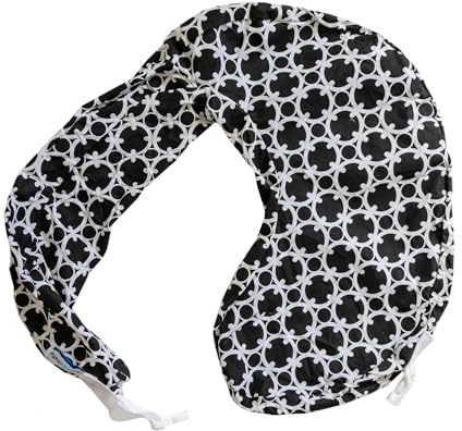 My Brest Friend Original Nursing Pillow Slipcover Sleeve | Great for Breastfeeding Moms | Pillow Not Included, Black and White Marina