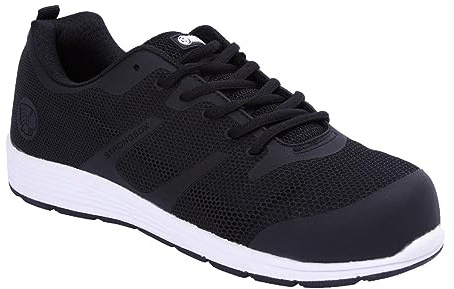 Apache Vault Safety Trainers | Black Size 9 UK | Aluminium Toe Cap Protection | SRC and S1 Safety Certified | Lightweight and Flexible Work Shoe