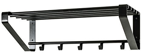 HAKU Möbel Wandgarderobe schwarz, Metall - Maße: B 65 cm x H 20 cm x T 30 cm, Style: Modern